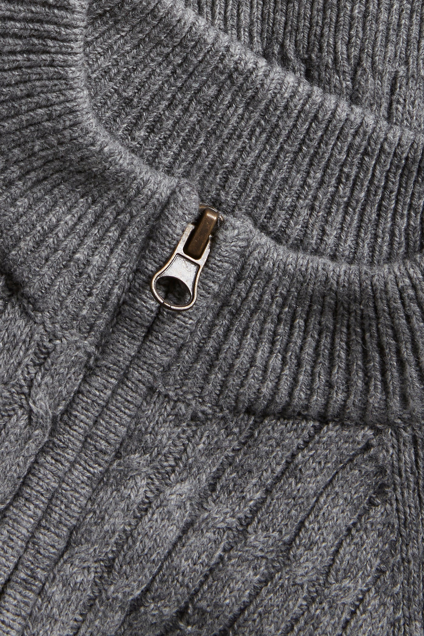 Kids grey cable-knit zip