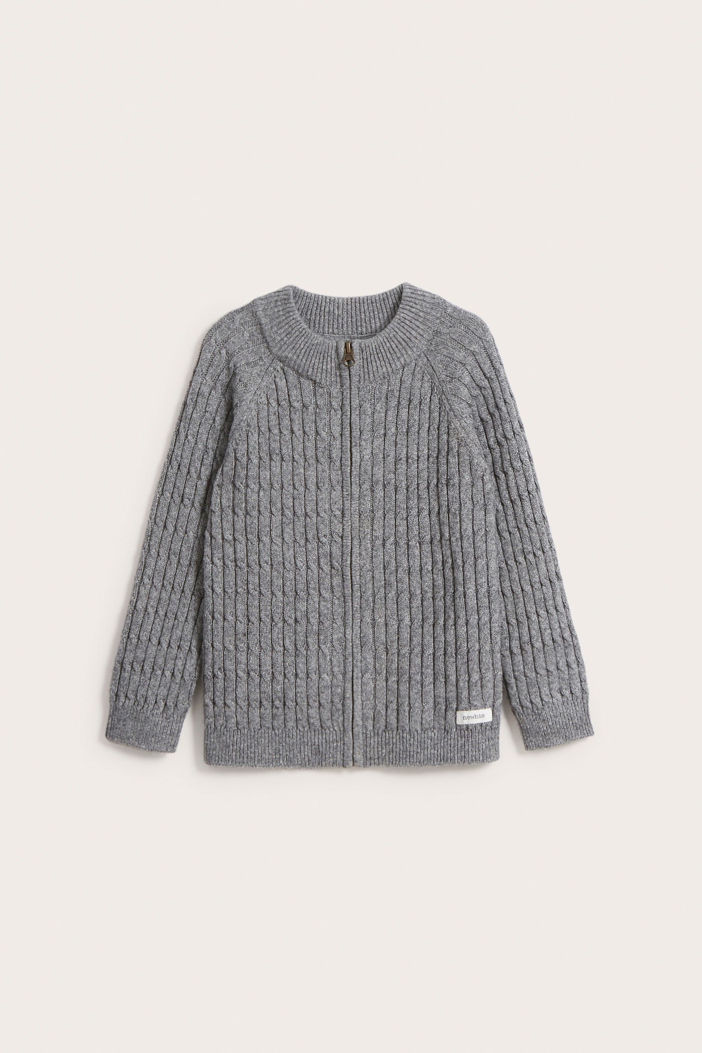 Kids grey cable-knit zip