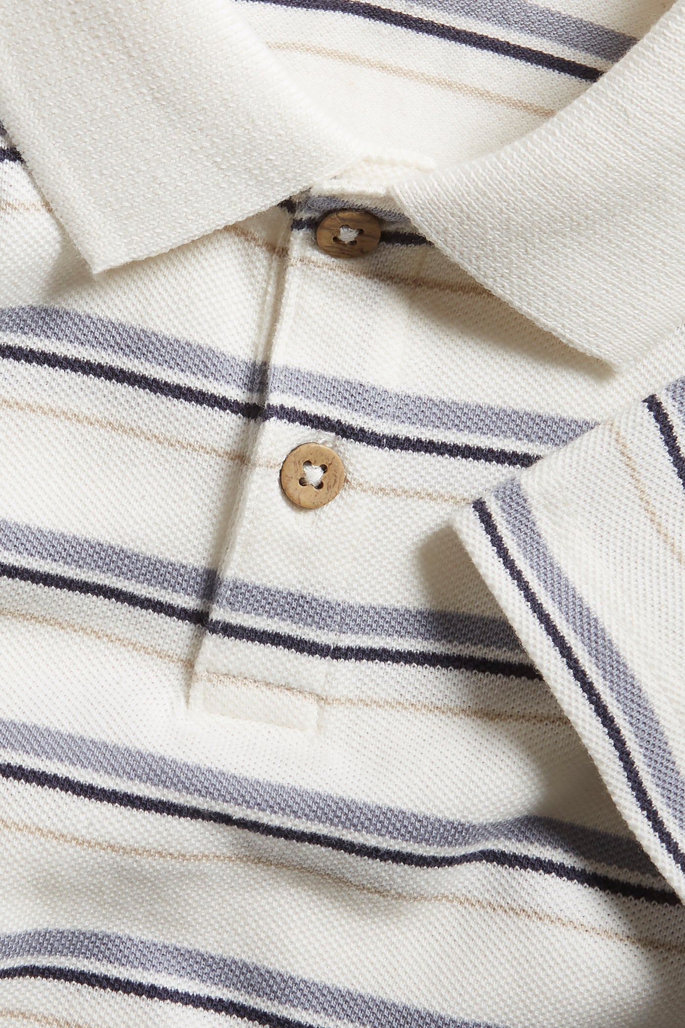 Kids white/blue striped polo shirt