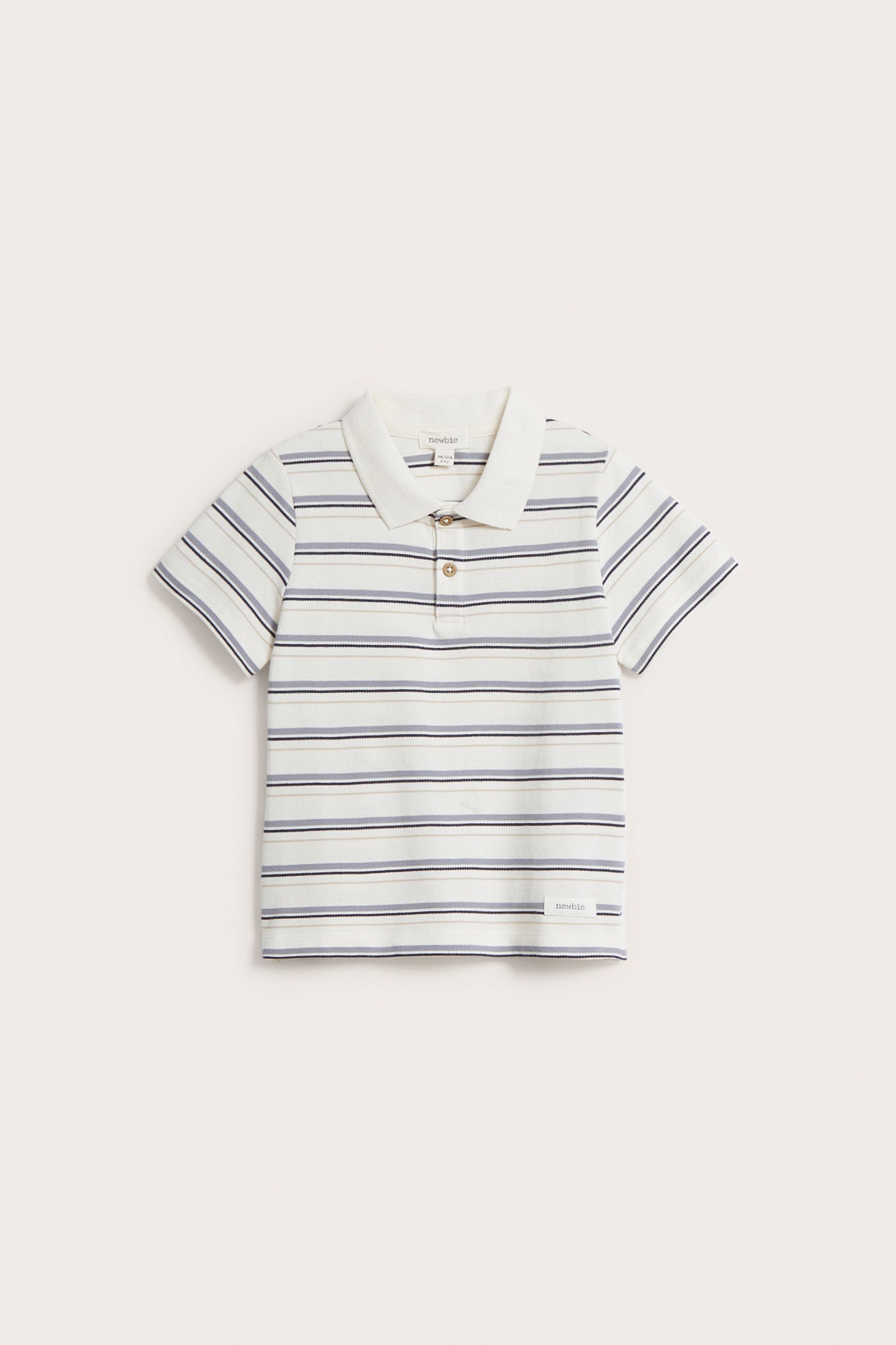 Kids white/blue striped polo shirt