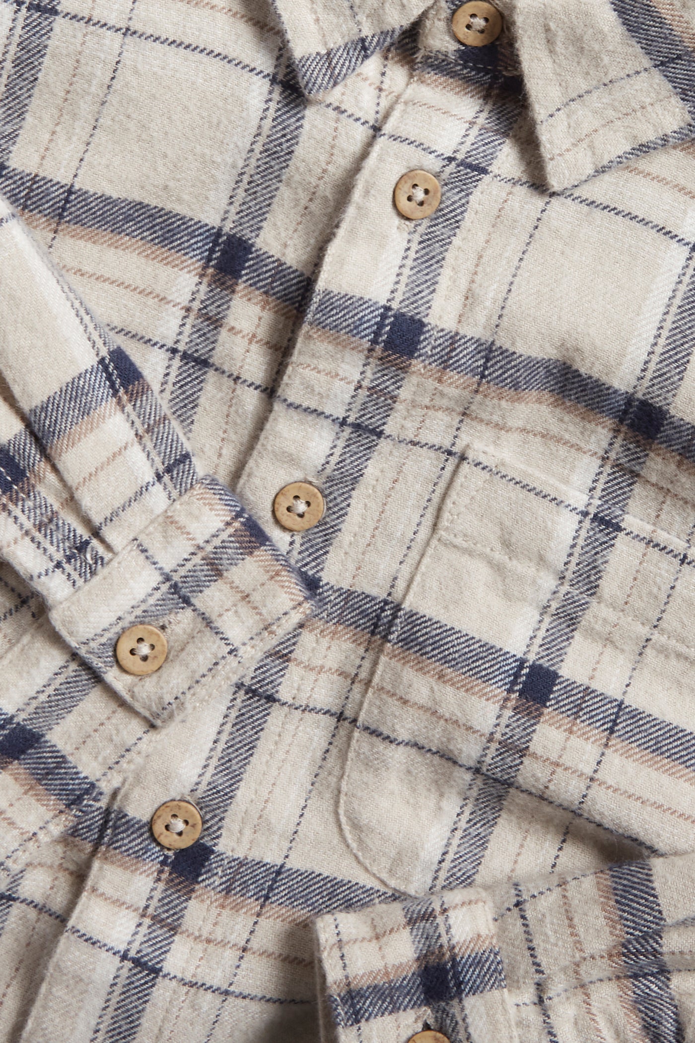 Kids beige checked cotton shirt