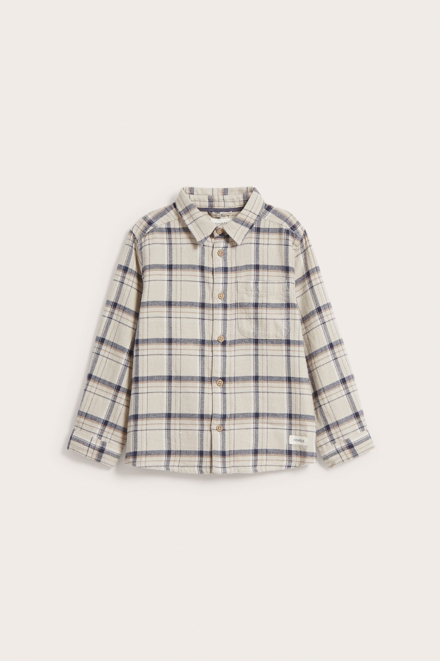 Kids beige checked cotton shirt