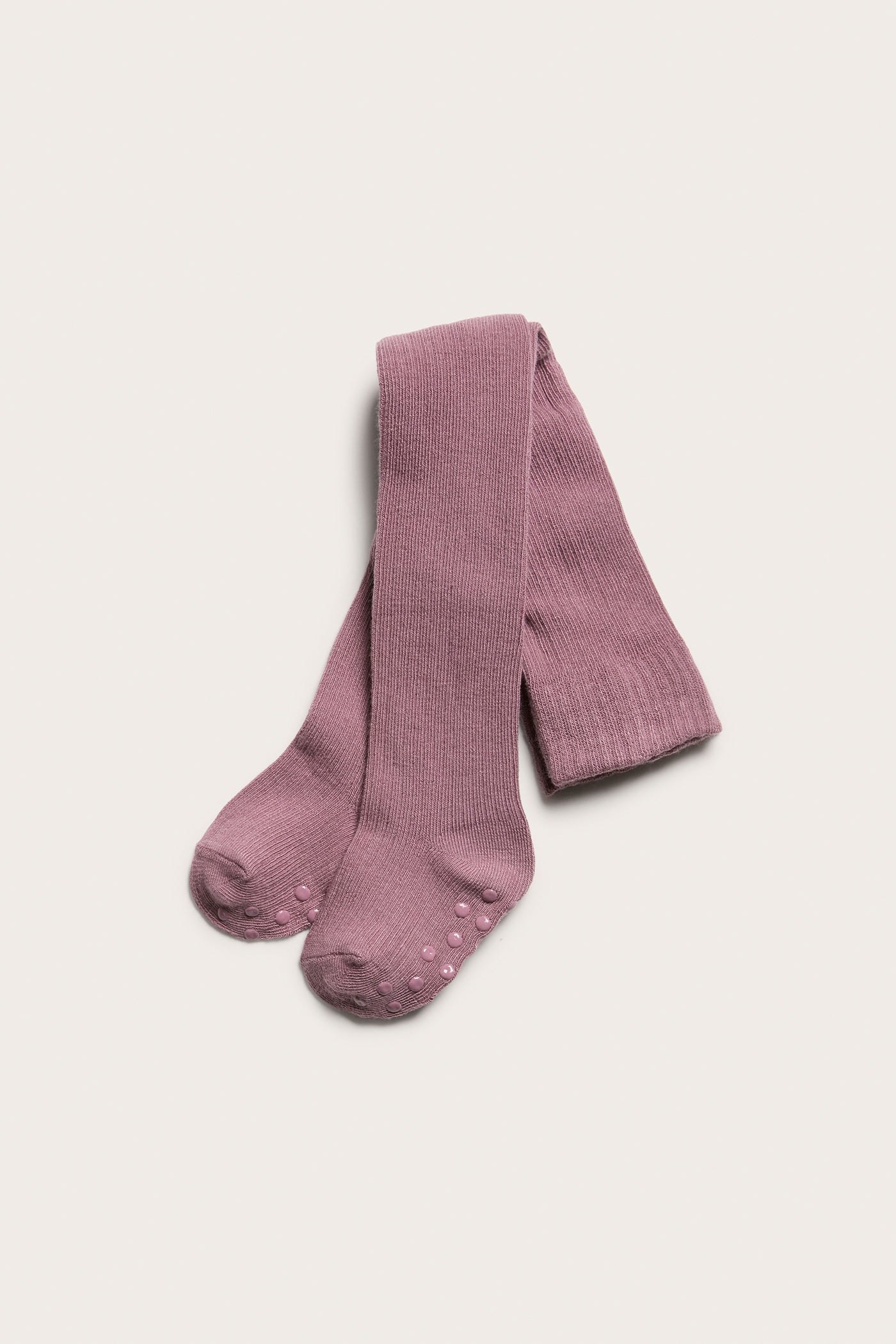 Baby dark pink ribbed cotton tights