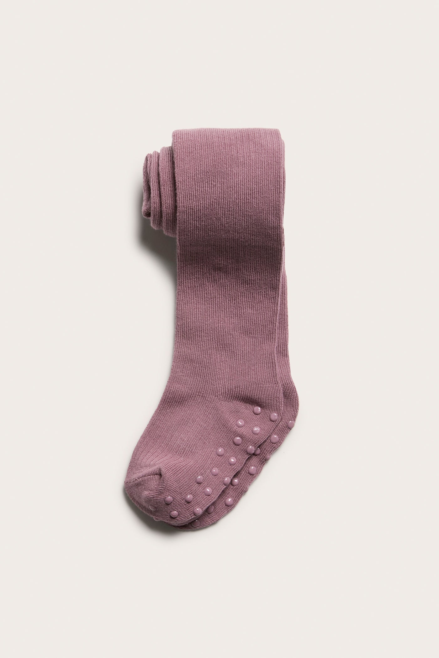 Kids dark pink ribbed cotton tights