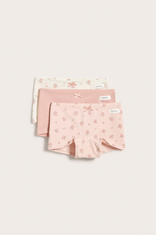 Kids pink floral boxer briefs 3-pack