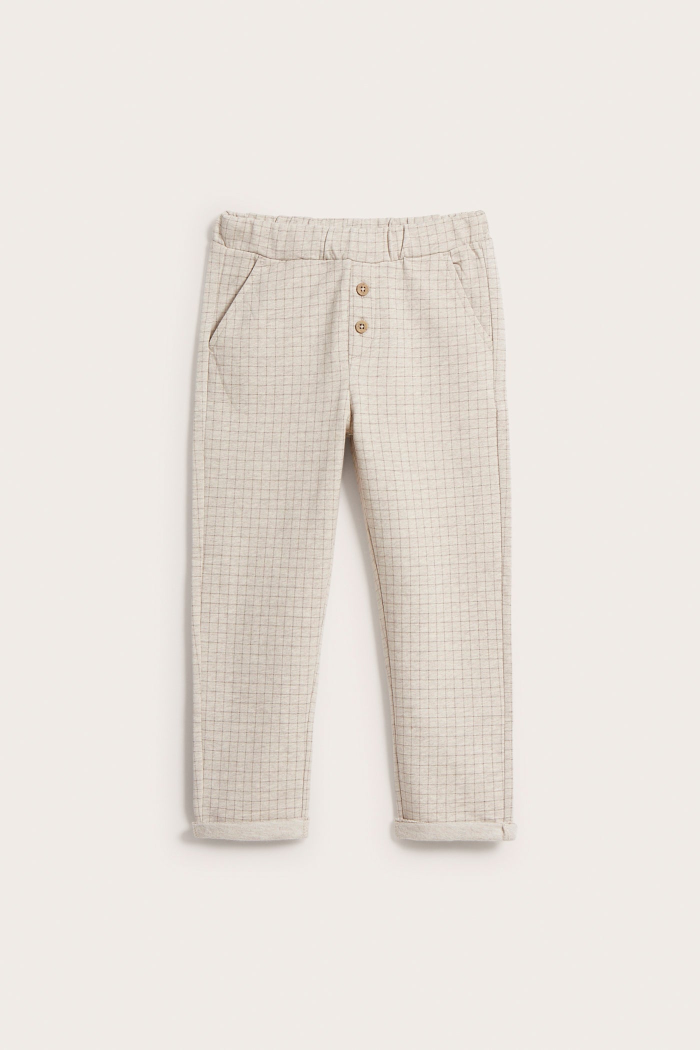 Kids beige plaid joggers