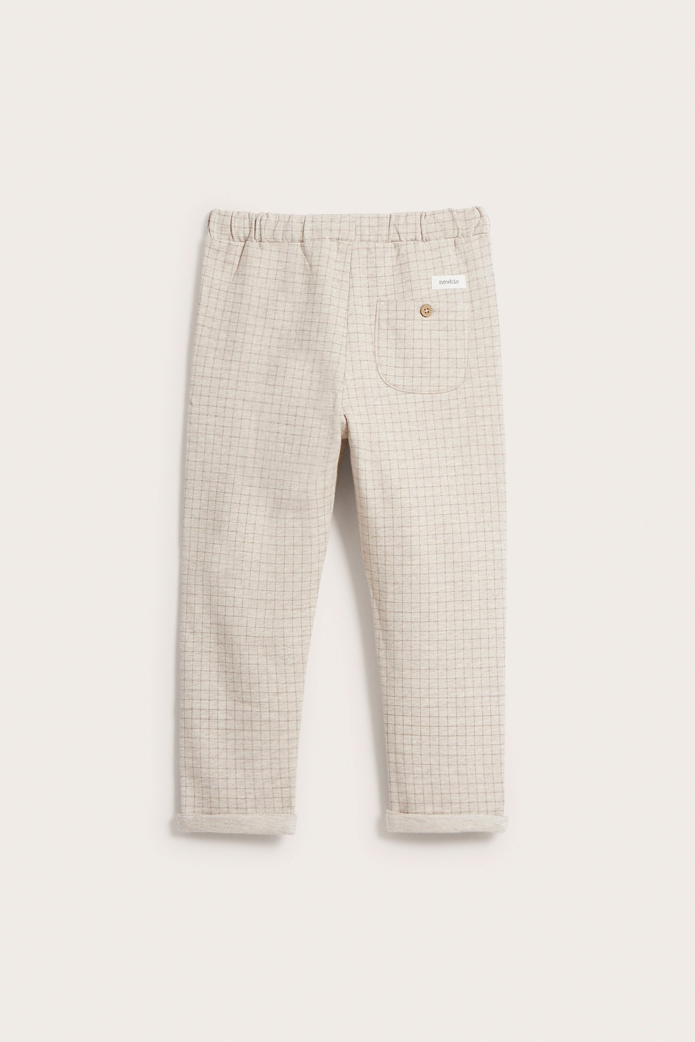 Kids beige plaid joggers