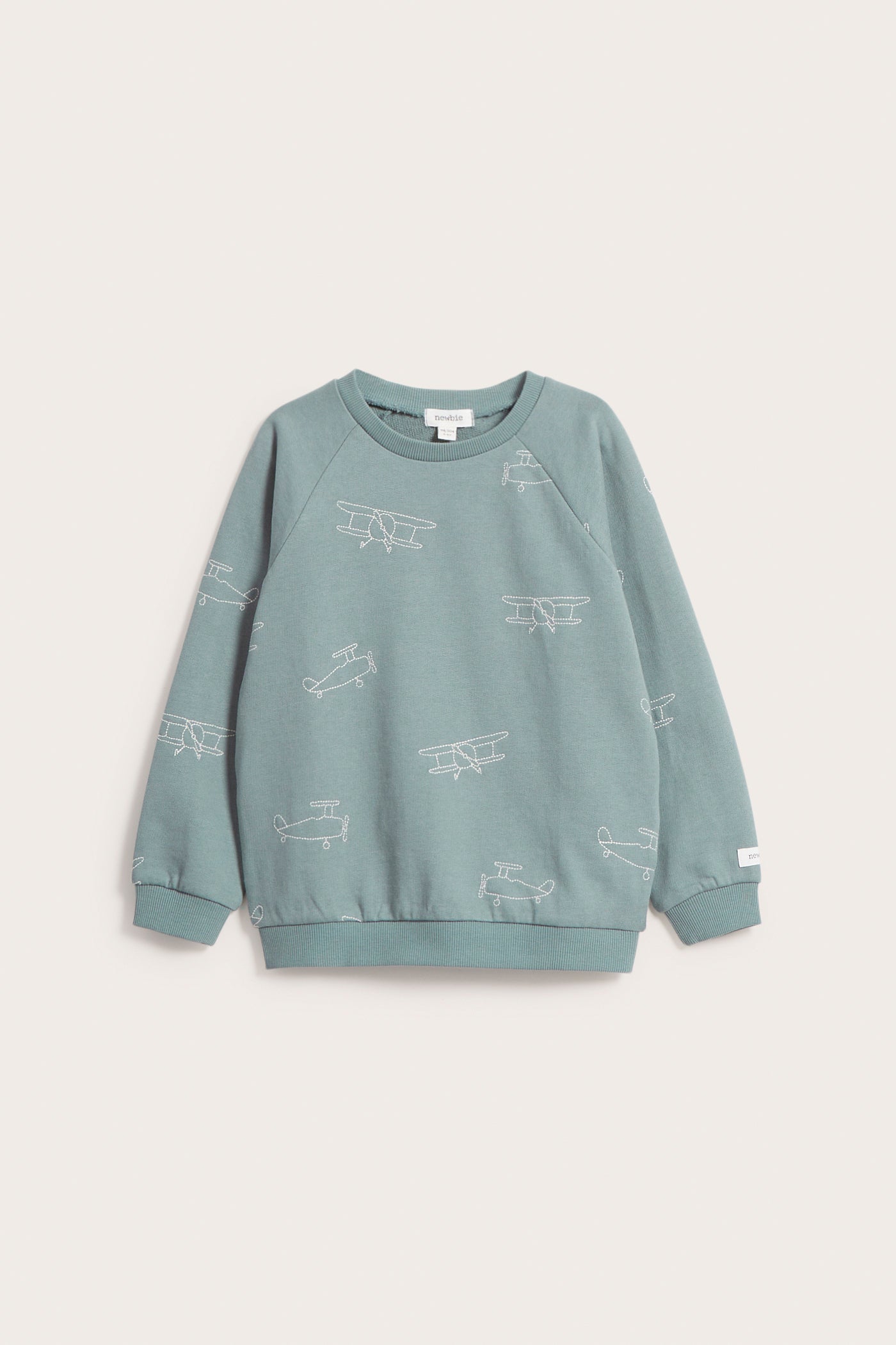 Kids turquoise airplane sweatshirt