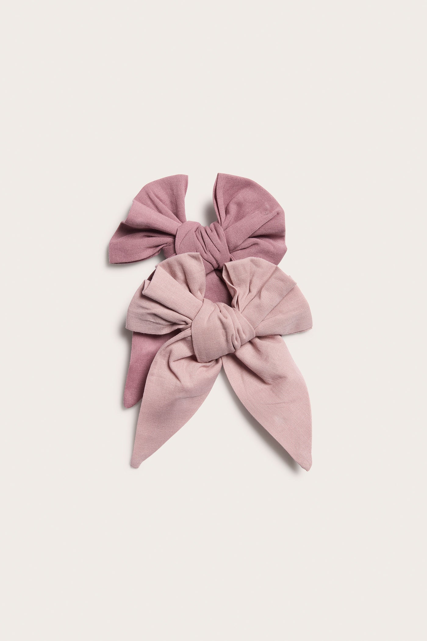 Kids pink cotton bows 2-pack