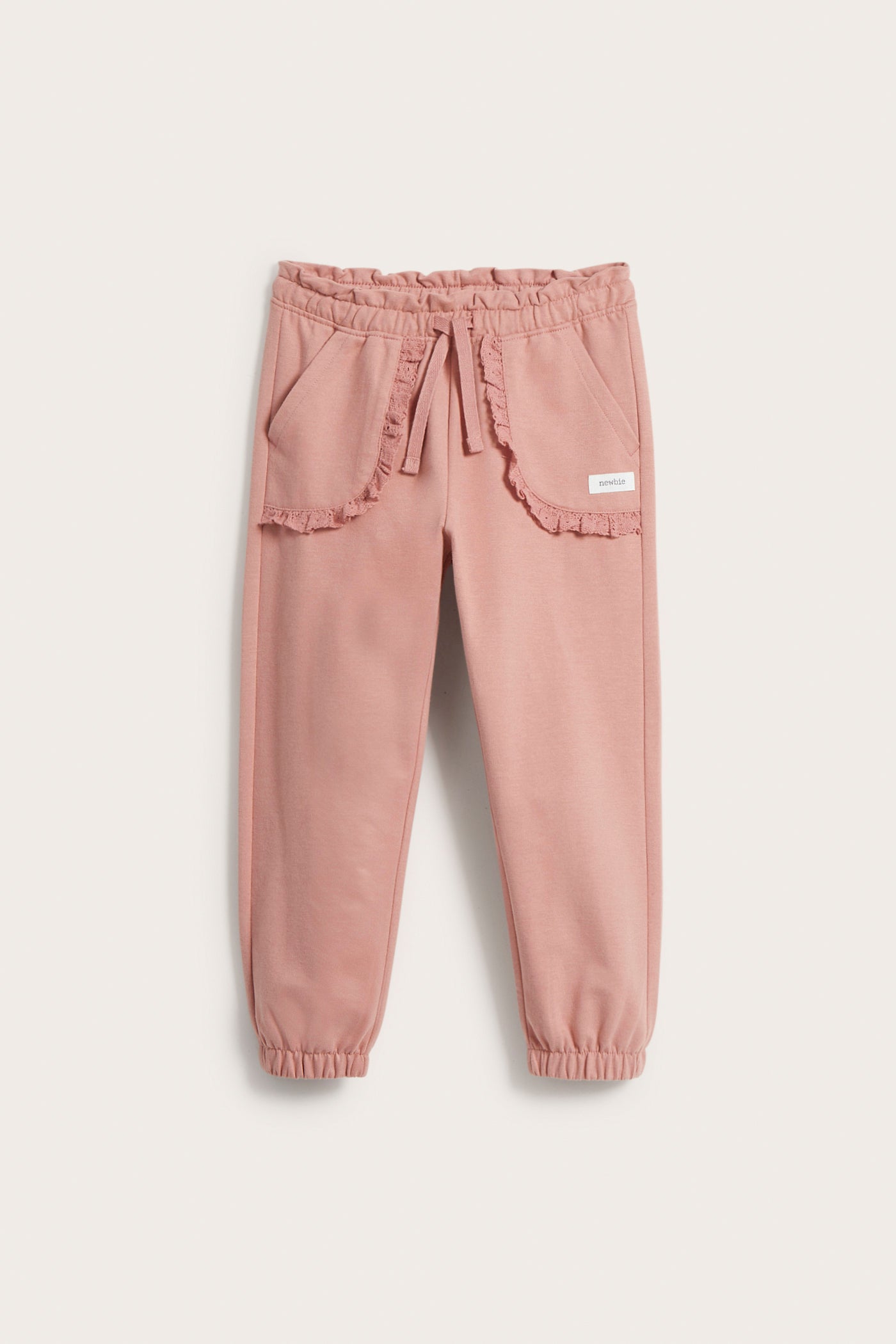 Kids pink vlace trim joggers