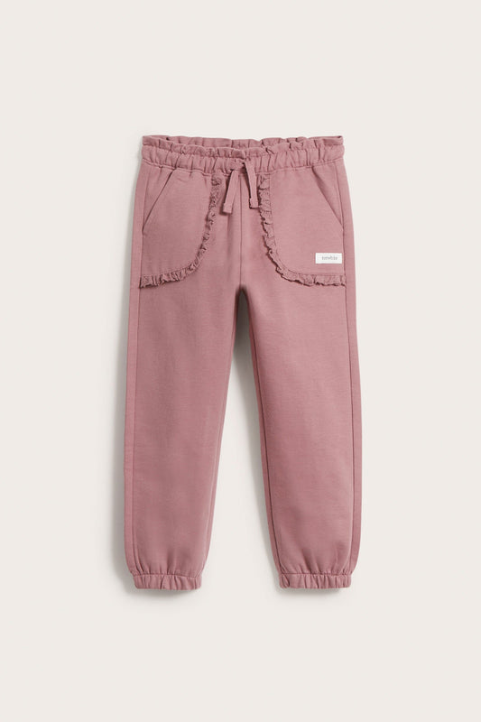 Kids pink lace trim joggers