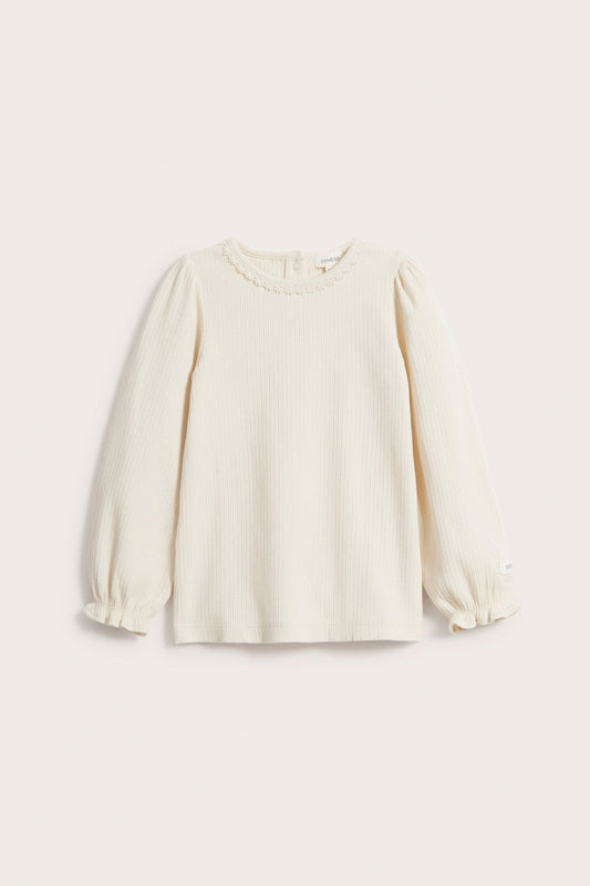 Kids white ribbed top