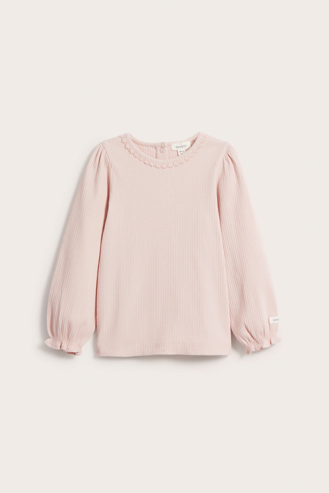 Kids light pink ribbed top