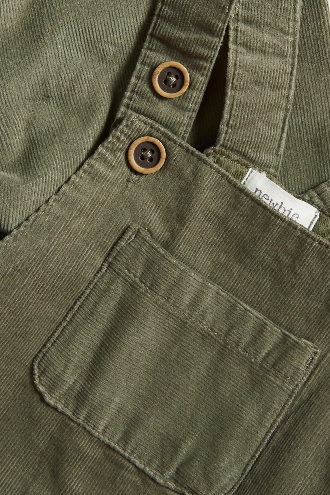 Baby green corduroy overalls