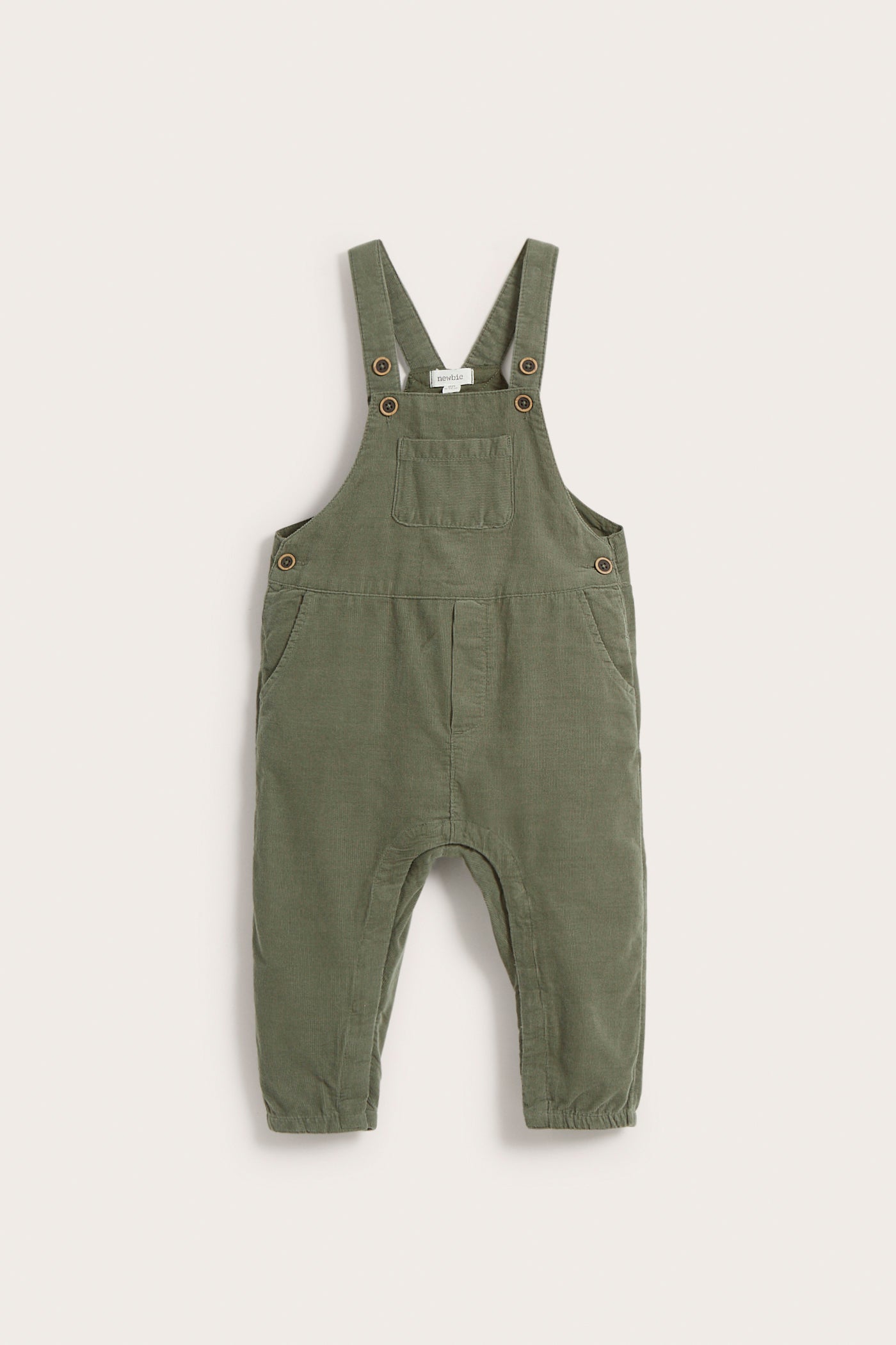 Baby green corduroy overalls