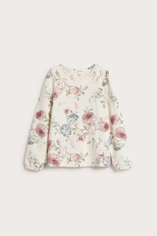 Kids white floral cotton jersey top