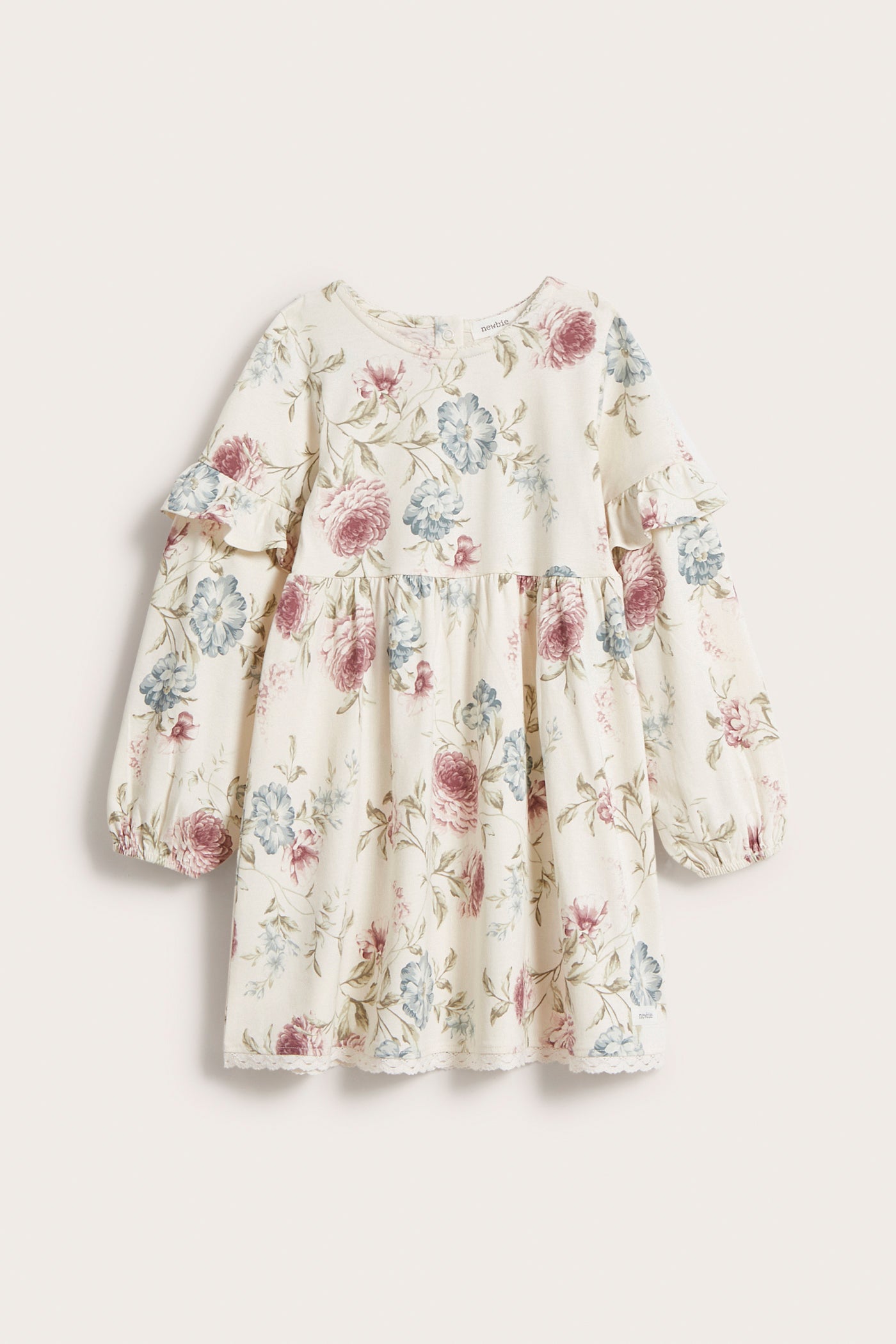 Kids white floral cotton jersey dress