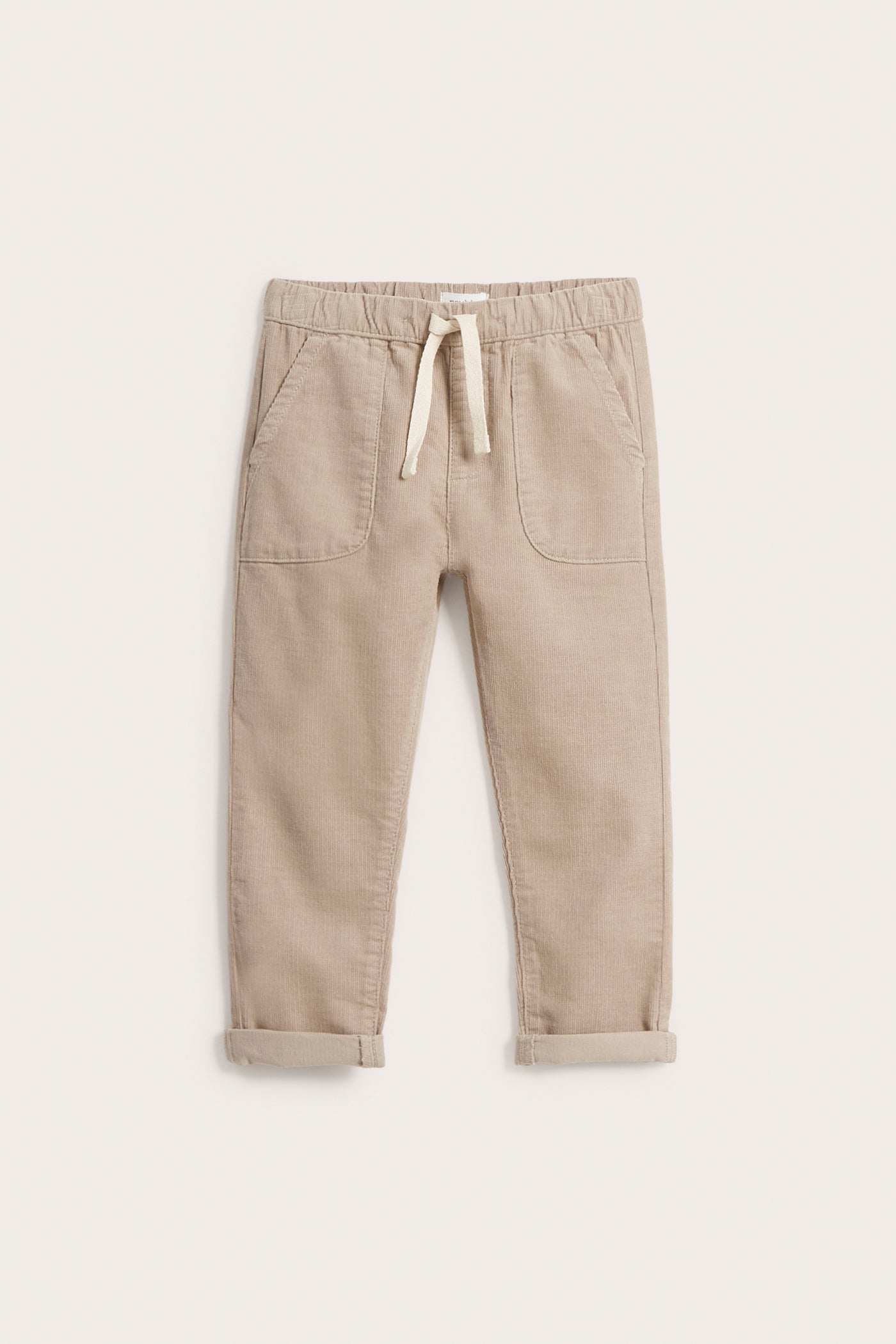 Kids beige corduroy drawstring pants