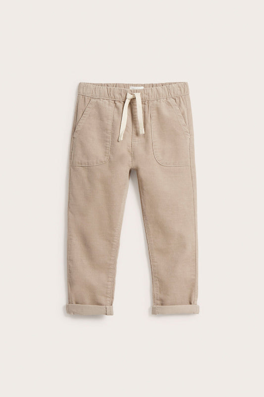 Kids beige corduroy drawstring pants