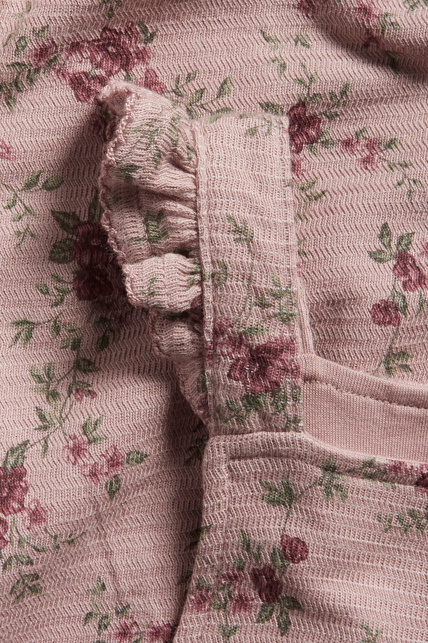 Baby pink floral zigzag dungarees