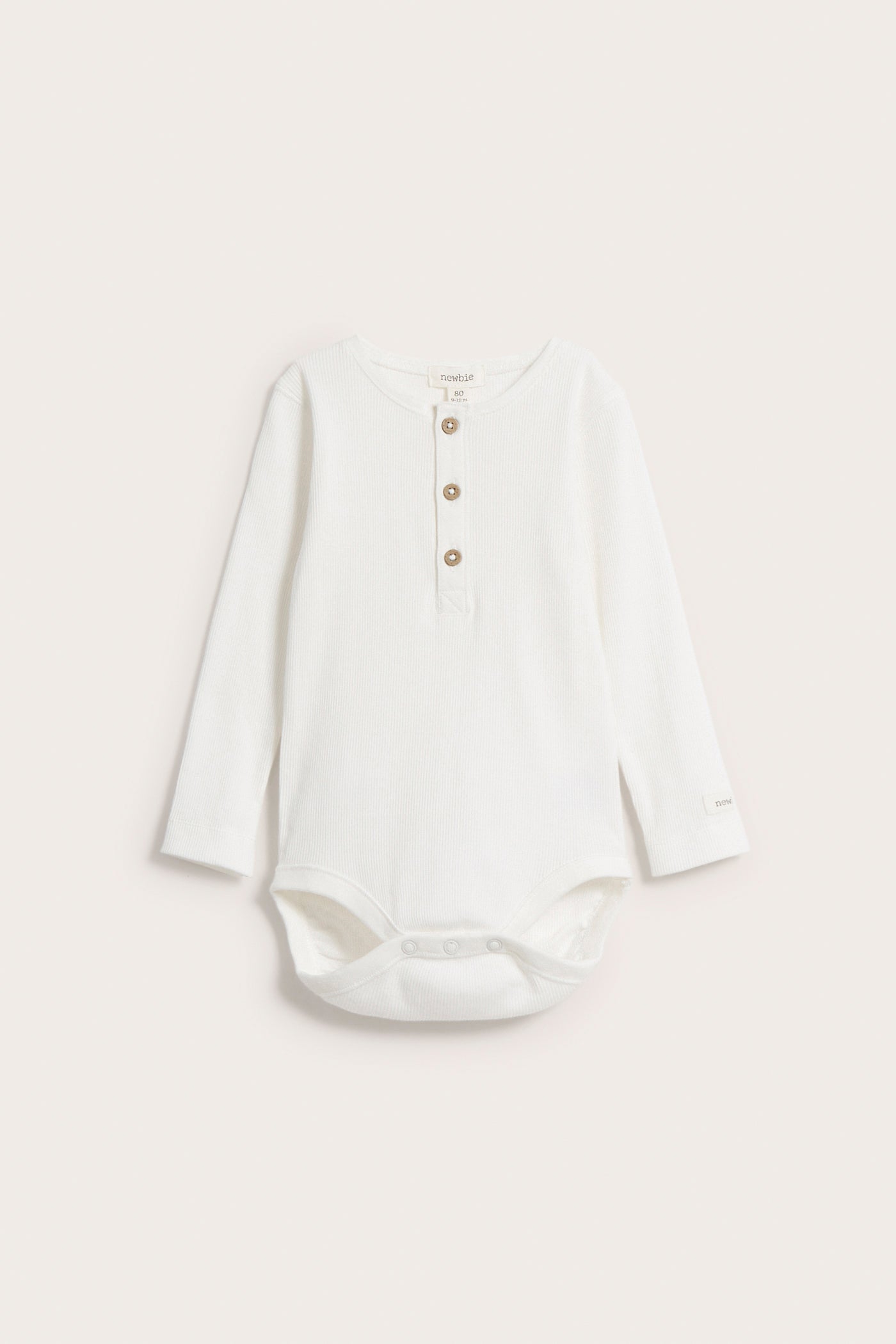 Baby white ribbed basic bodysuit