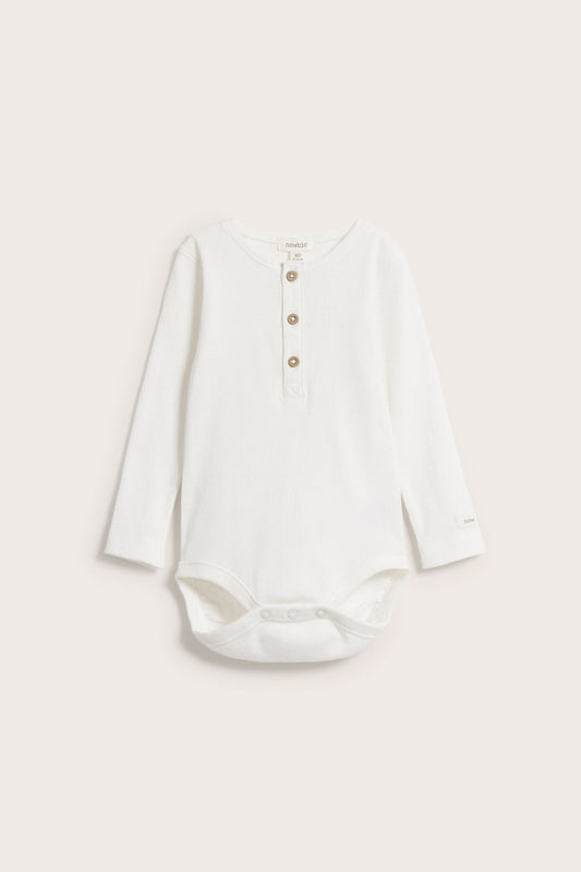 Baby white ribbed basic bodysuit