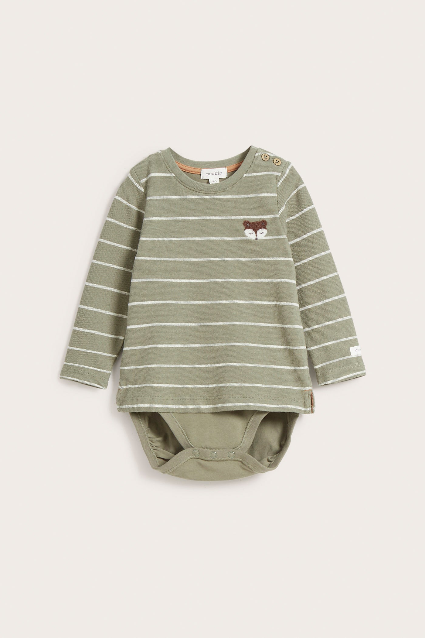 Baby green striped owl appliqu¨¦ bodytop