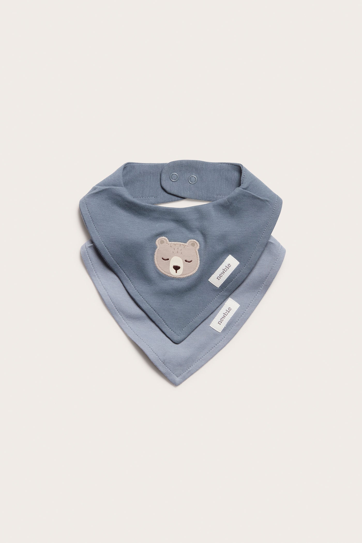 Baby blue teddy bear bibs 2-pack