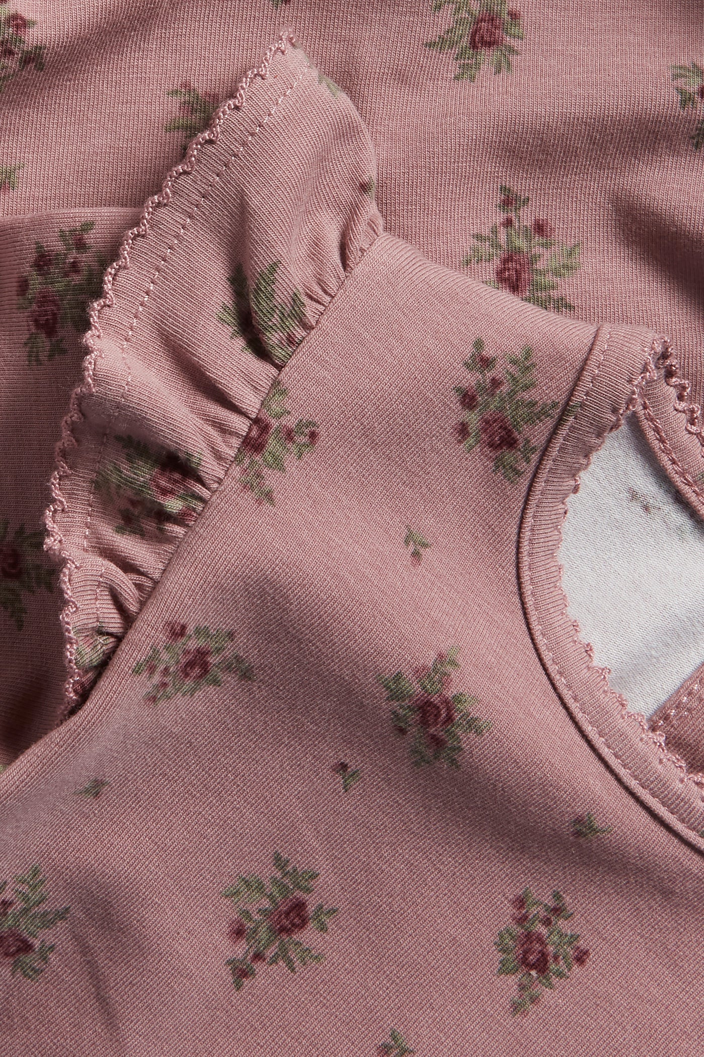 Baby pink floral jersey bodysuit