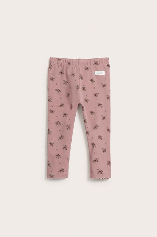 Baby pink floral jersey leggings