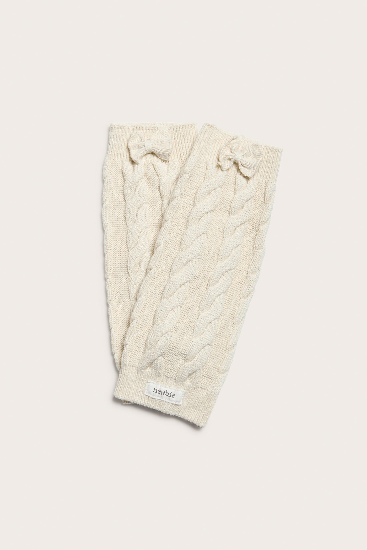 Kids white cable-knit leg warmers