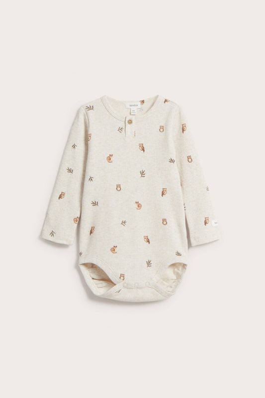 Baby beige woodland bodysuit