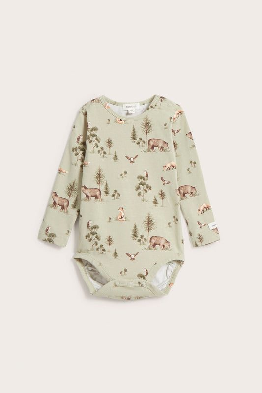 Baby light green woodland bodysuit