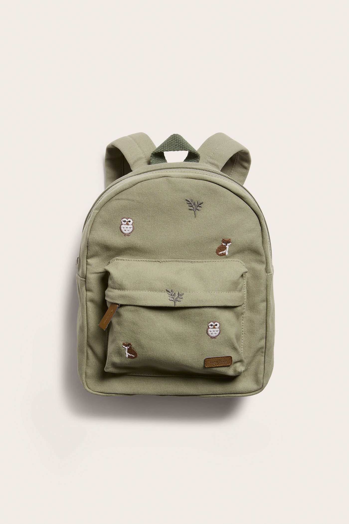 Green animal cotton canvas backpack