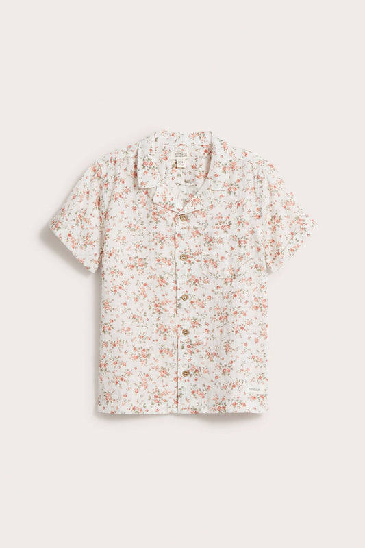 Kids white floral short-sleeve shirt