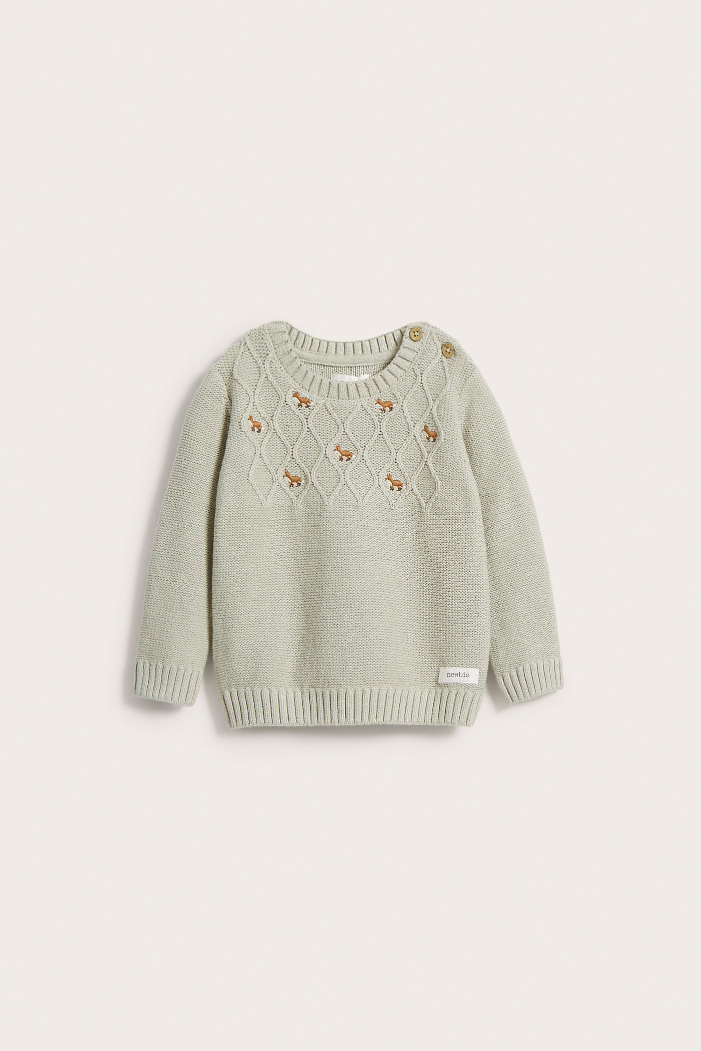 Baby green fox knitted sweater