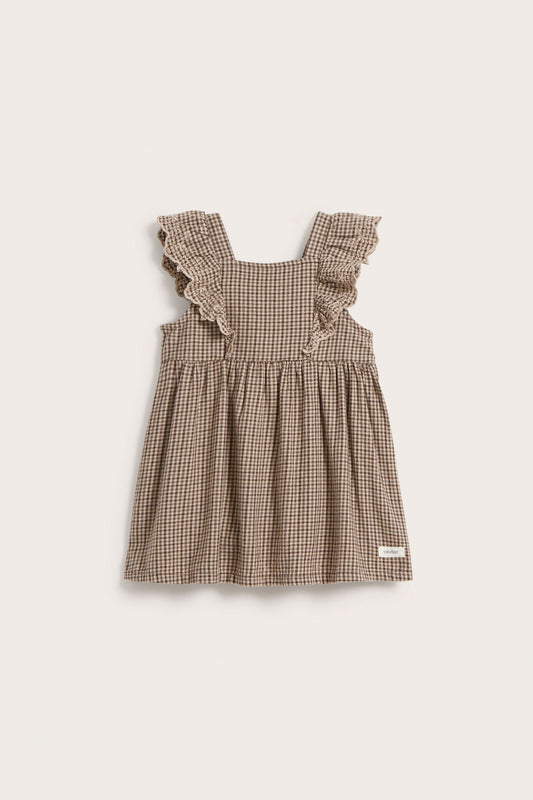 Baby brown checked dress