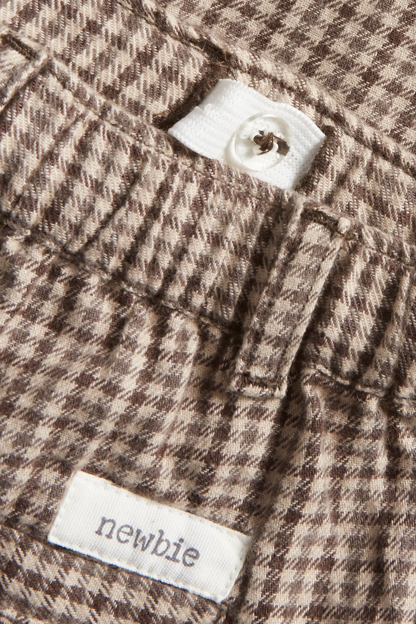 Baby brown checked twill pants