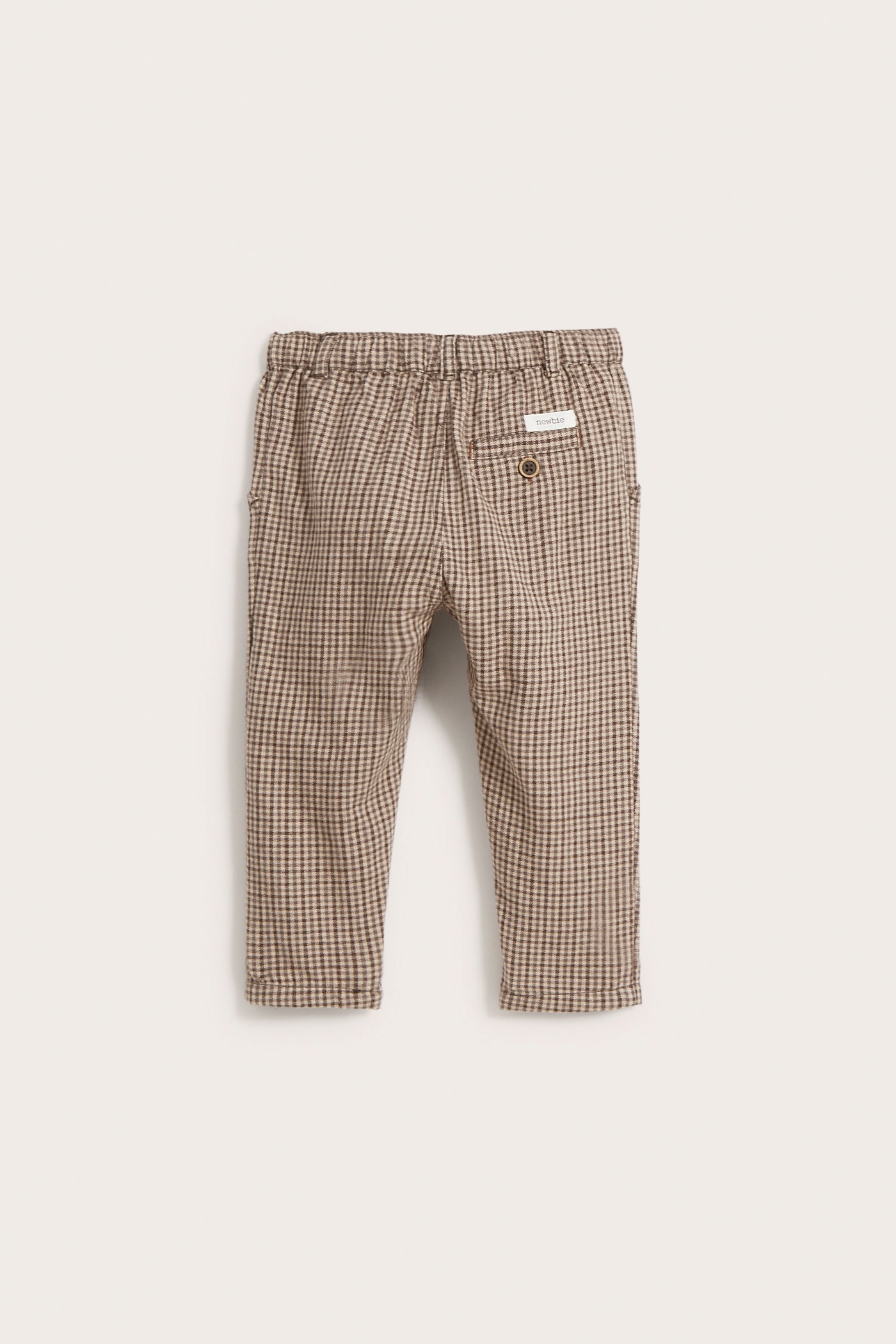 Baby brown checked twill pants