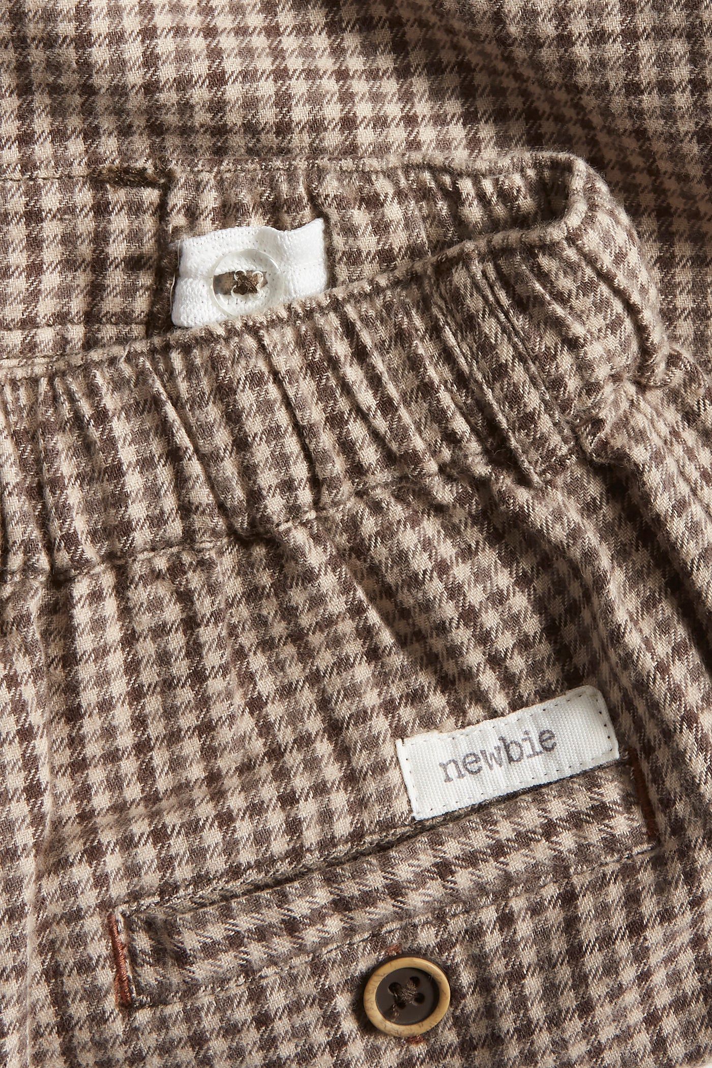 Kids brown checked twill pants