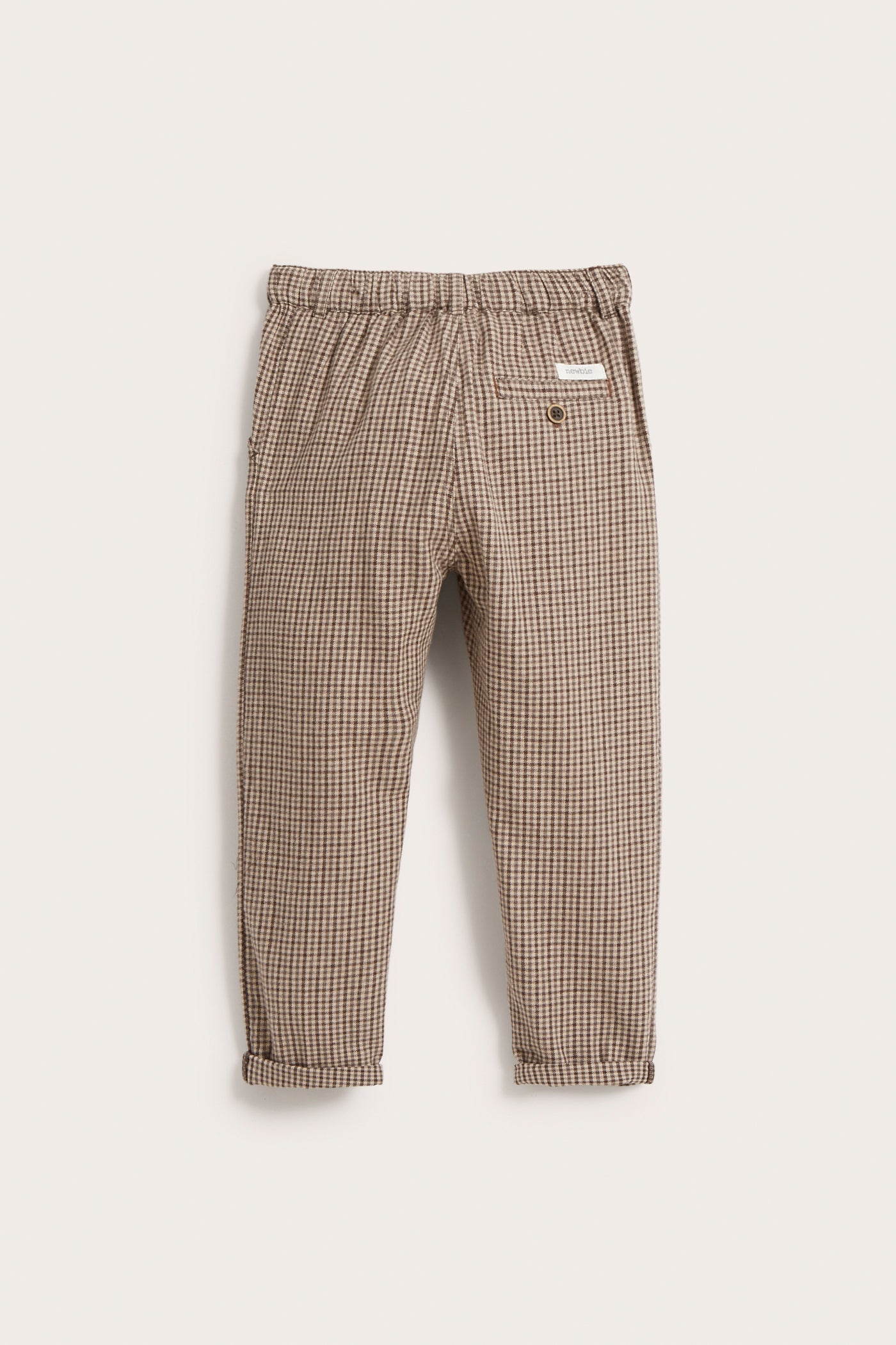 Kids brown checked twill pants