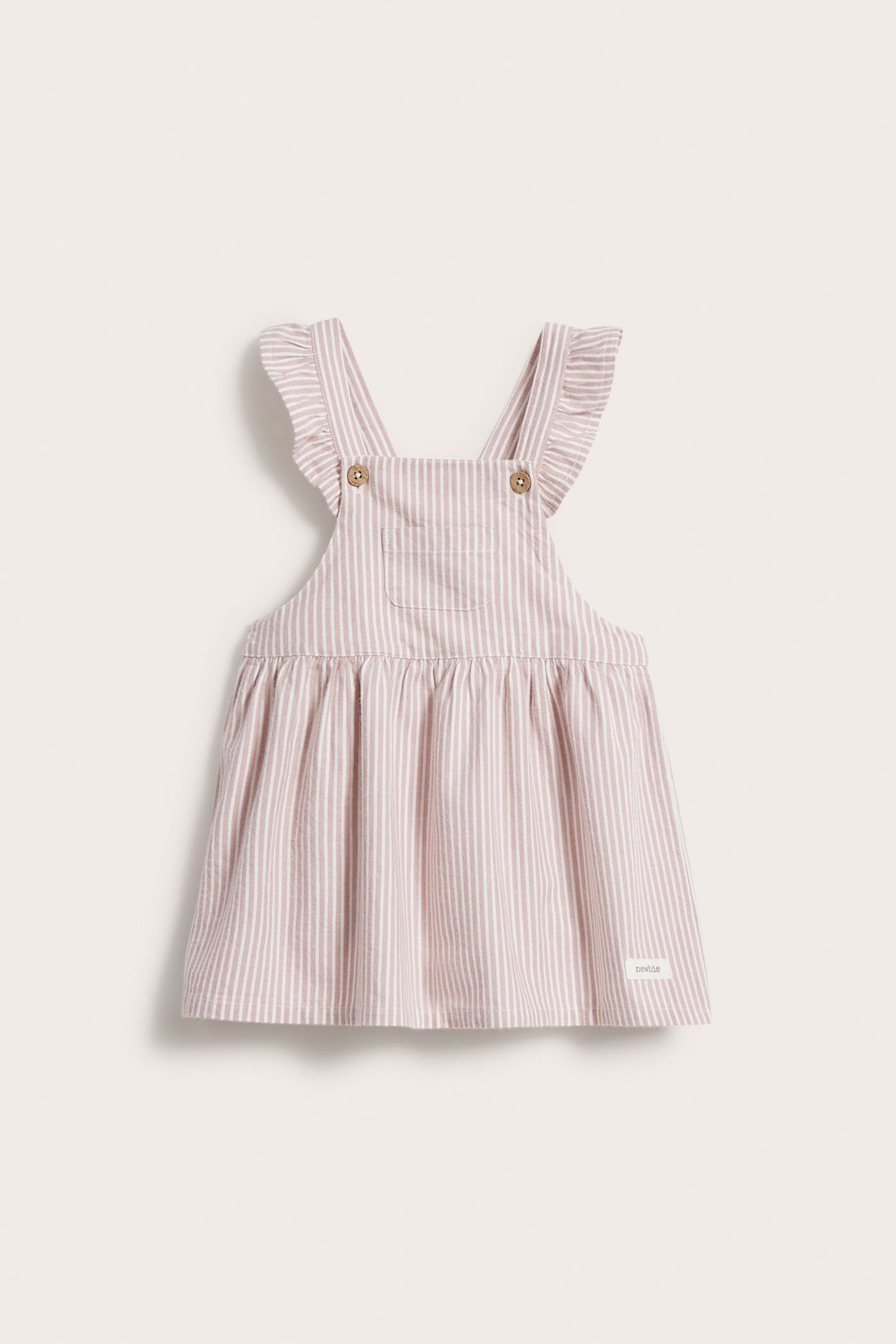 Baby pink striped pinafore dress