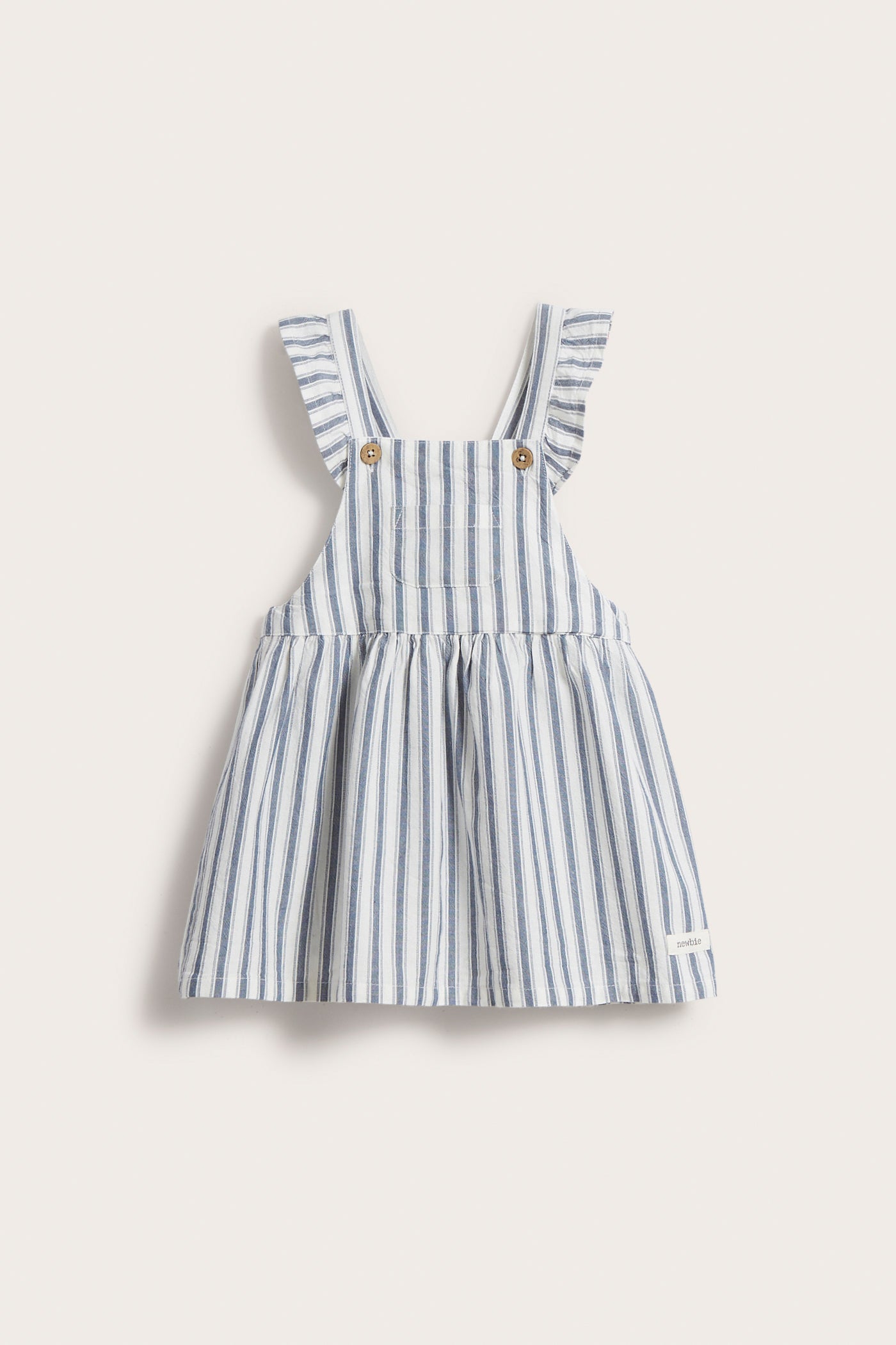 Baby blue striped pinafore dress