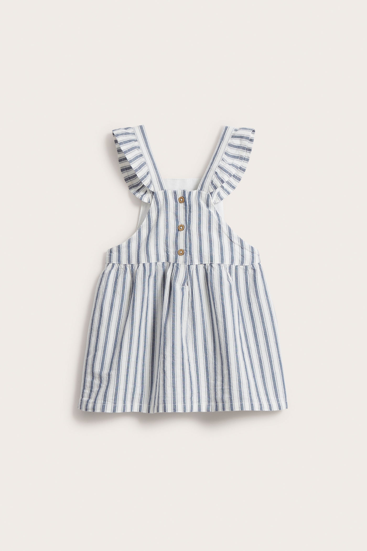 Baby blue striped pinafore dress