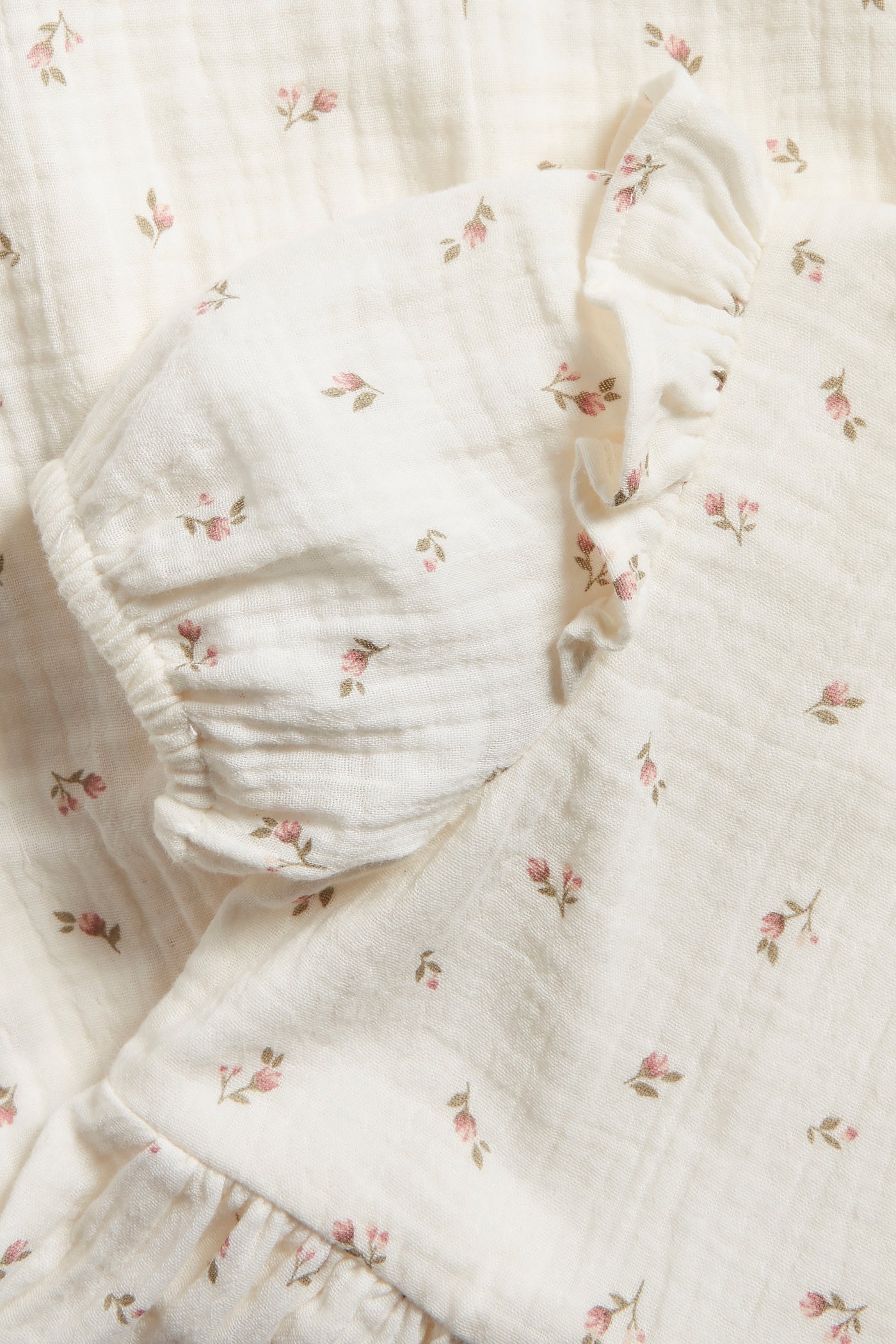 Kids white floral muslin dress