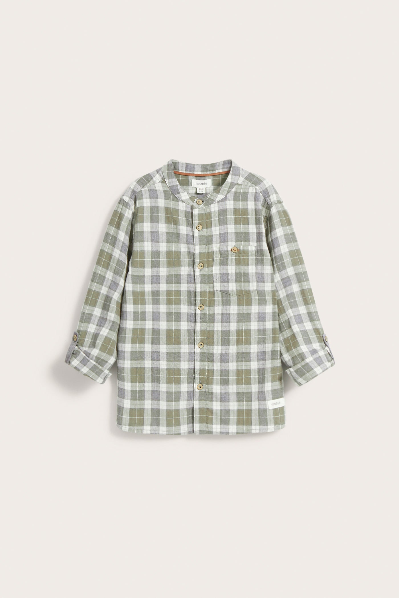 Kids green checked shirt