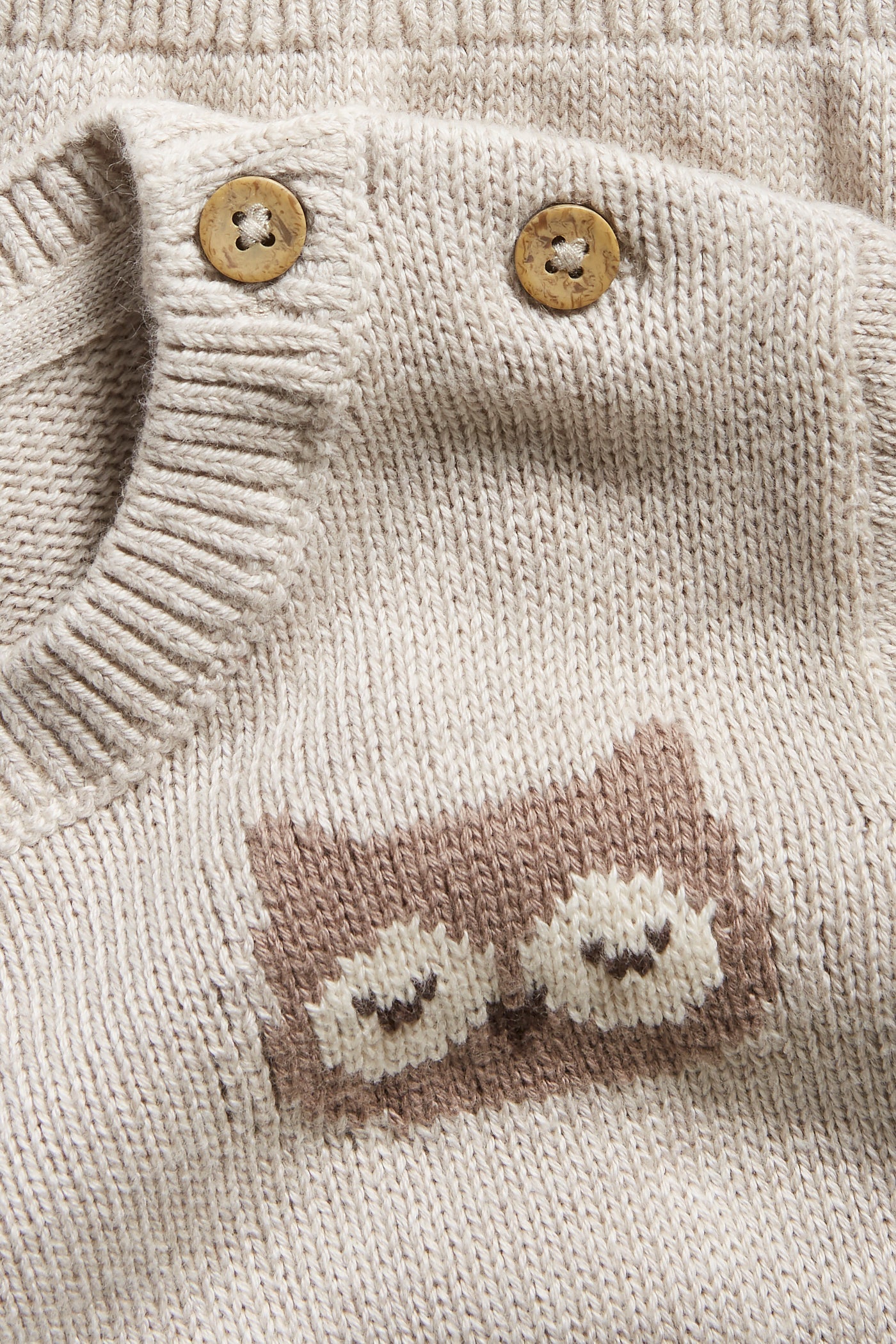 Baby grey jacquard-knit owl sweater