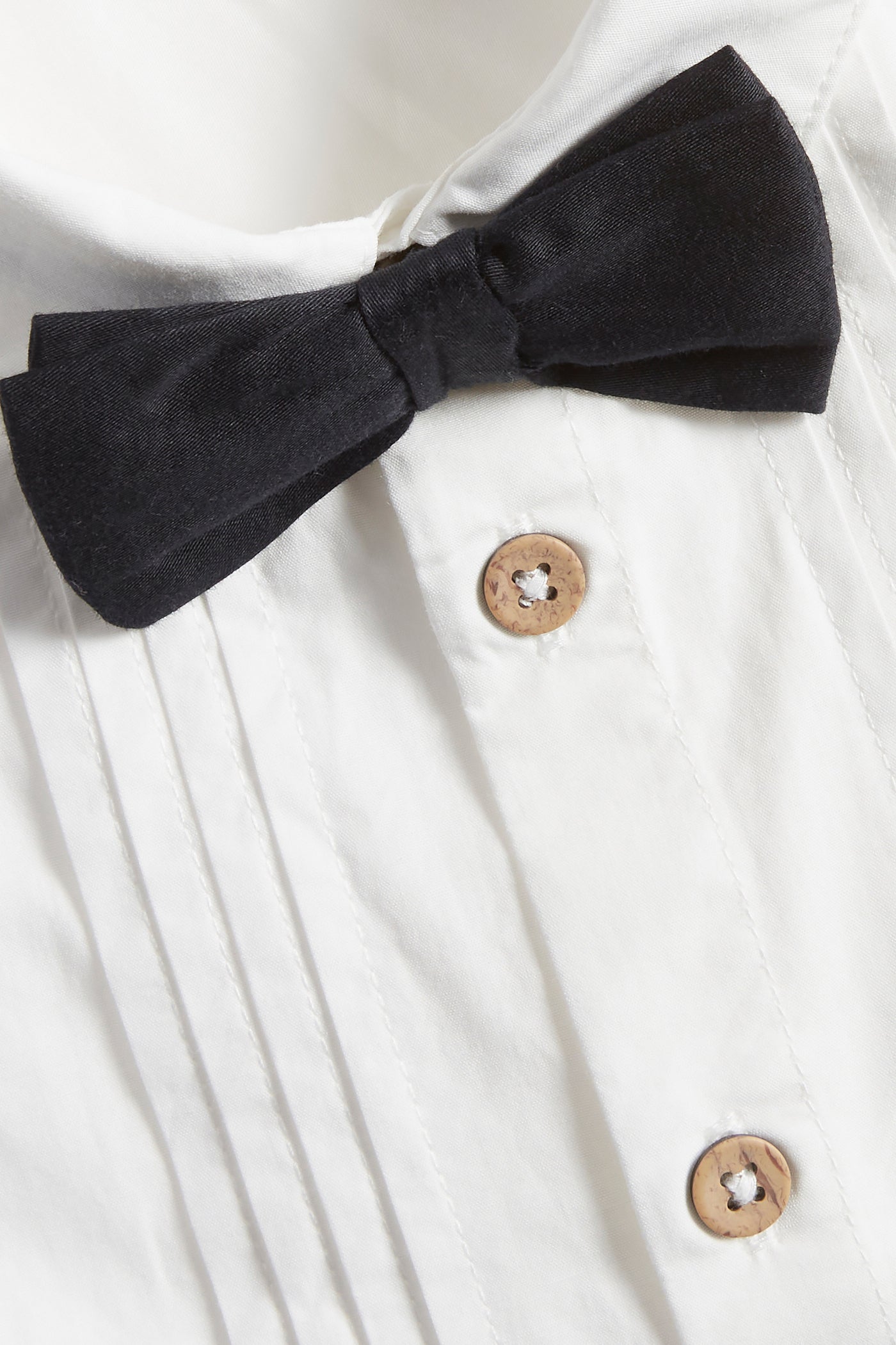 Kids white tuxedo bow tie shirt