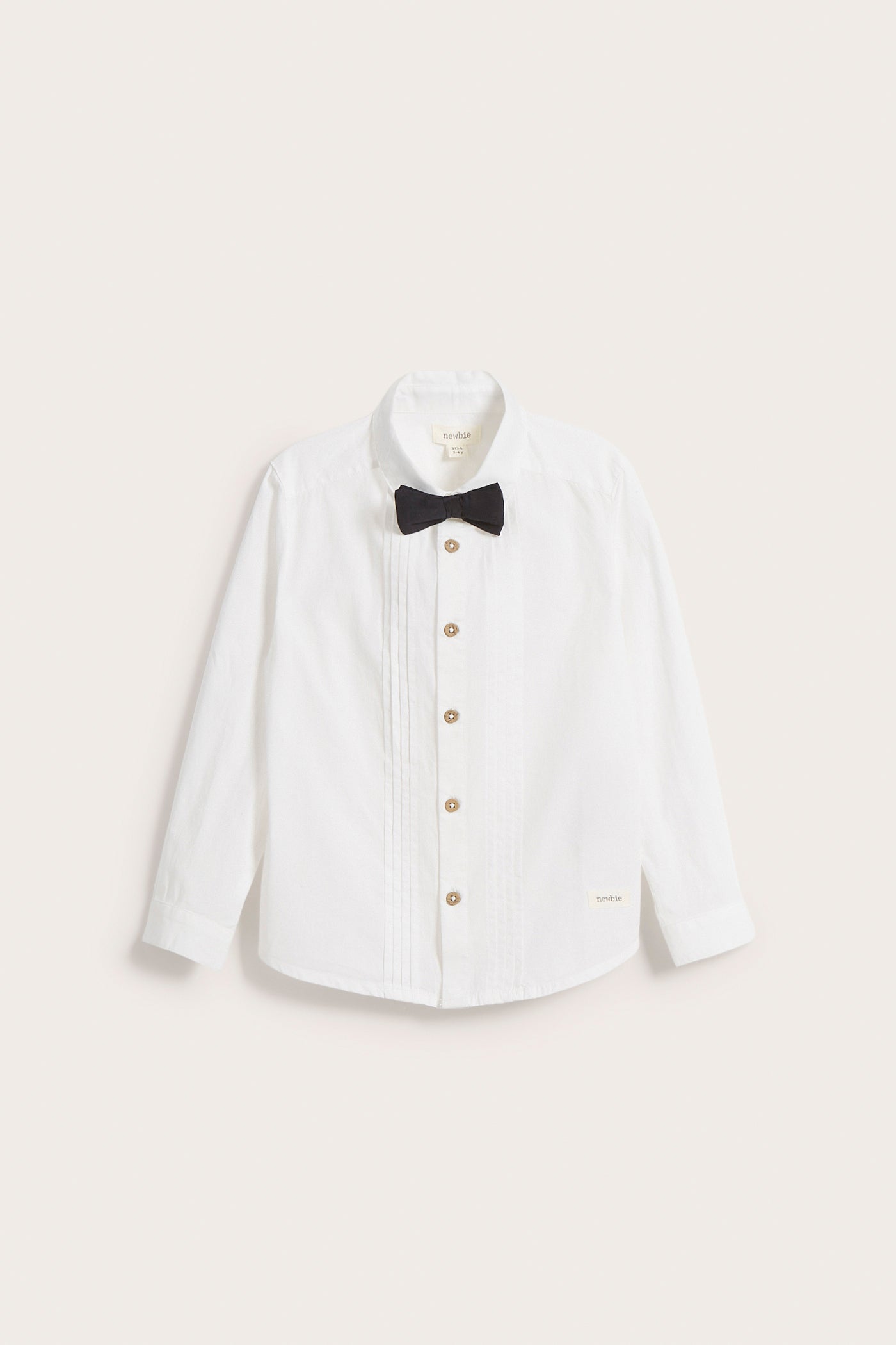 Kids white tuxedo bow tie shirt