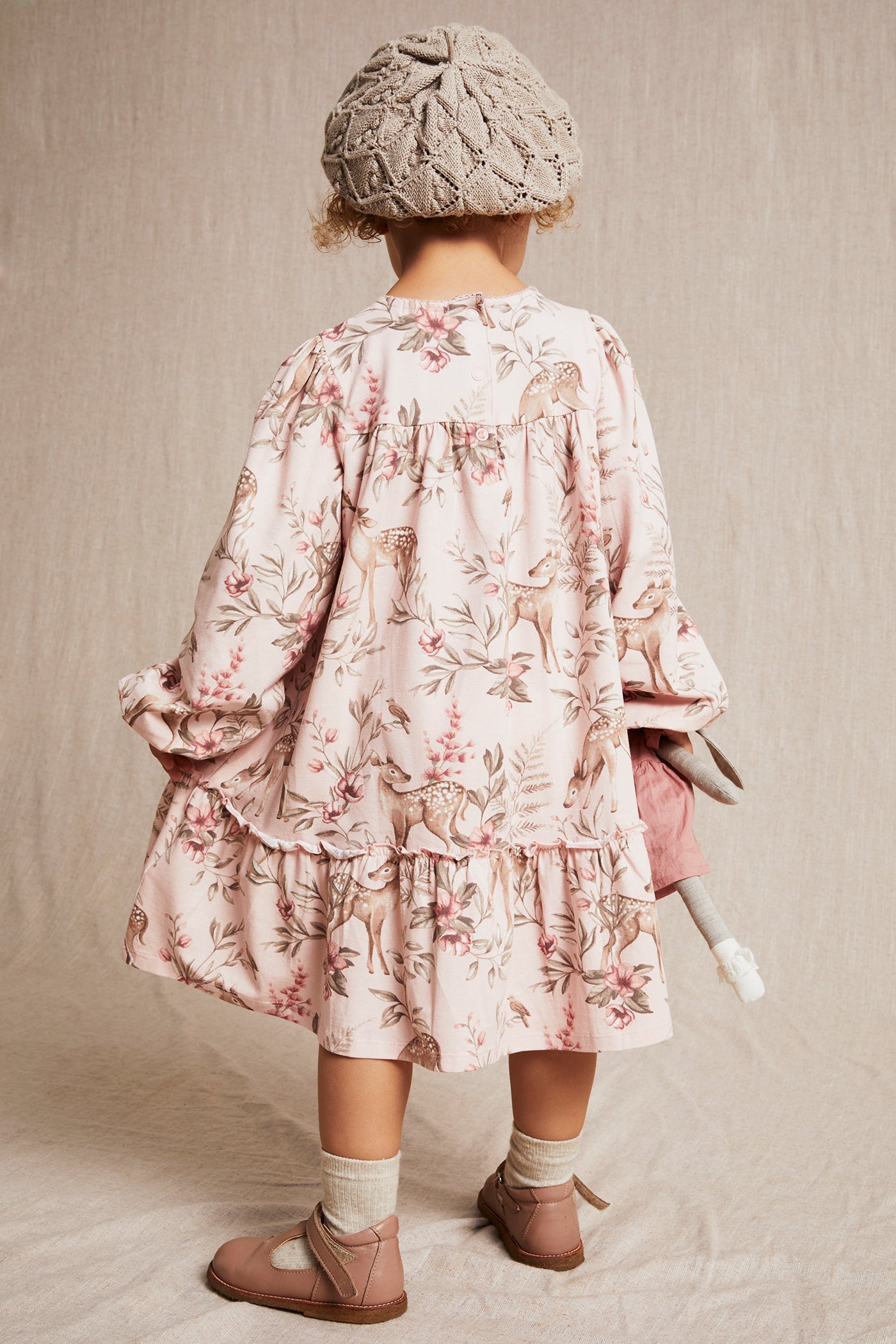 Kids pink floral jersey dress